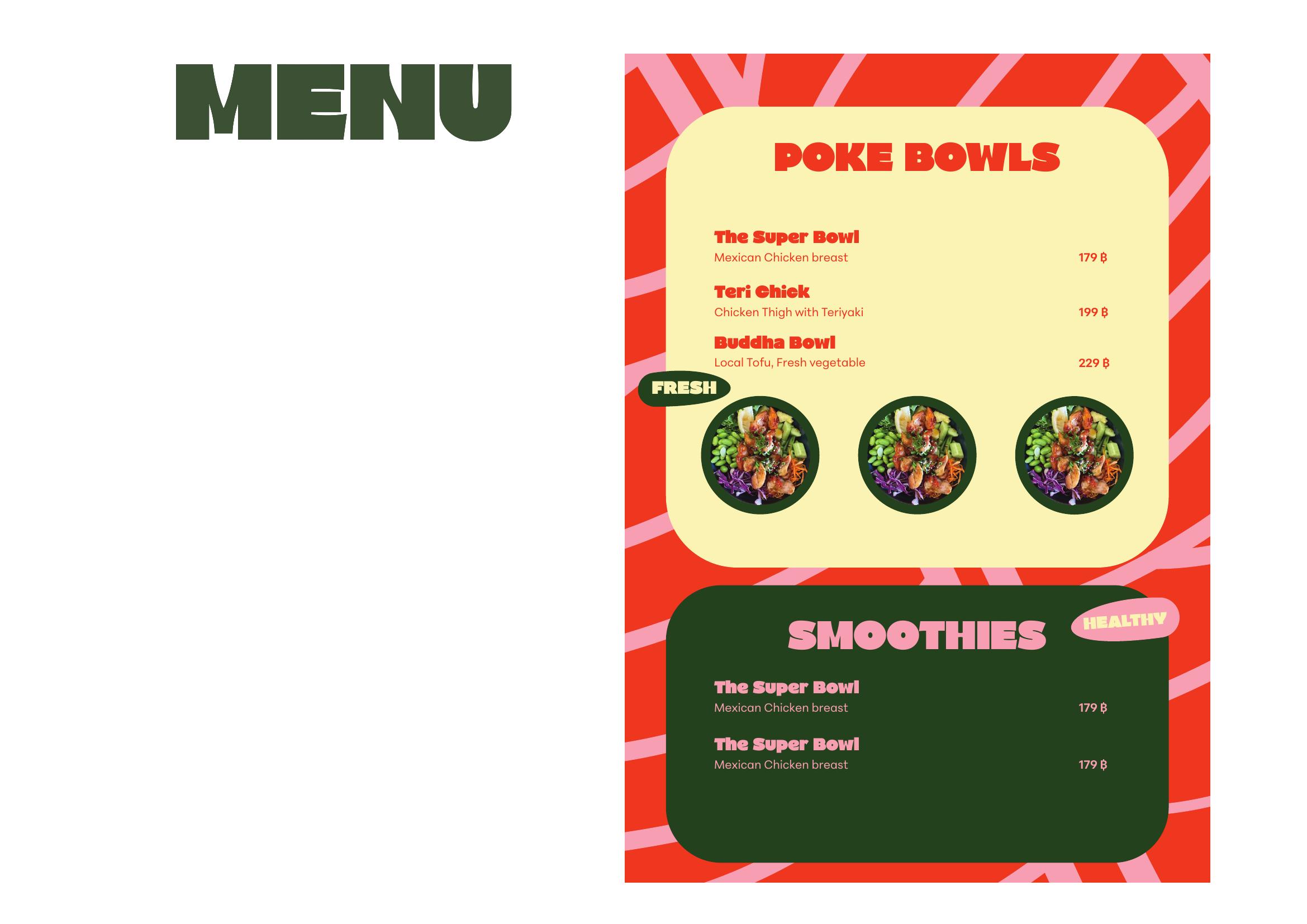 Bowl Spot menu design